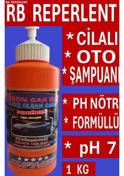 Ribbonwax Reperlent (Firçasiz Cilalı Oto Yıkama Şampuanı ) 1 Lt