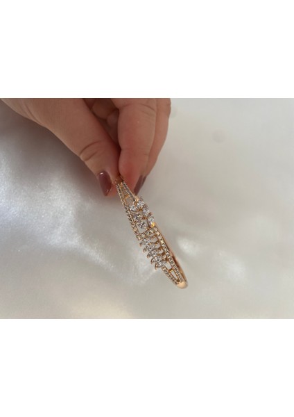 Xuping Jewelry 14 Ayar Altın Kaplama Rose Zirkon Taşlı Kelepçe Bileklik fiyatları