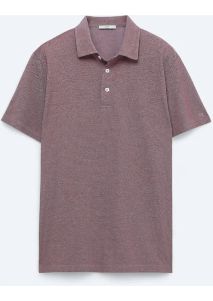 Kırmızı Polo Yaka Pamuk Karışımlı T-Shirt