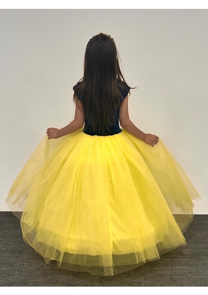 Kız Çocuk Kostüm Kasnaklı Pamuk Prenses Düşük Omuz Detaylı Prenses 3-8 Yaş fırsatları