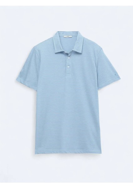 Mavi Polo Yaka %100 Pamuk T-Shirt