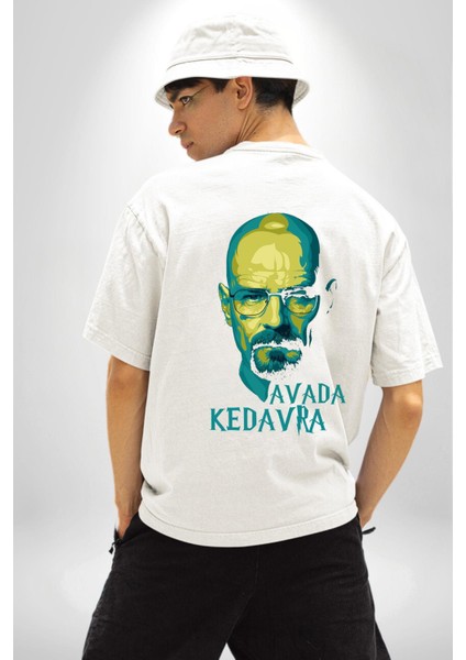 Kimyasal Büyü Breaking Bad Avada Kedavra Beyaz Oversize Kadın Erkek Ön ve Sırt Baskılı Tişört fiyatları
