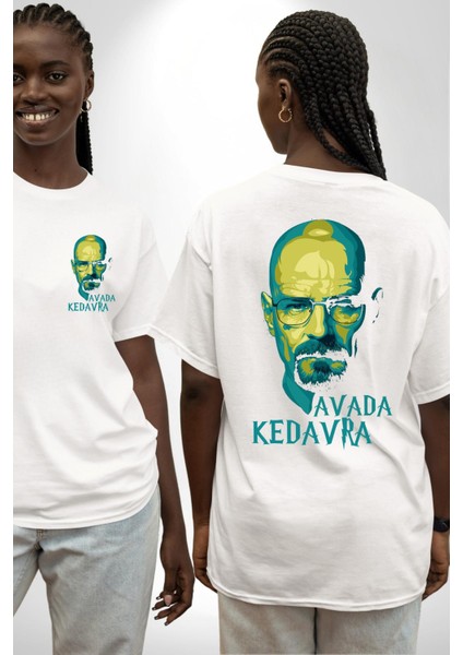 Kimyasal Büyü Breaking Bad Avada Kedavra Beyaz Oversize Kadın Erkek Ön ve Sırt Baskılı Tişört fırsatları