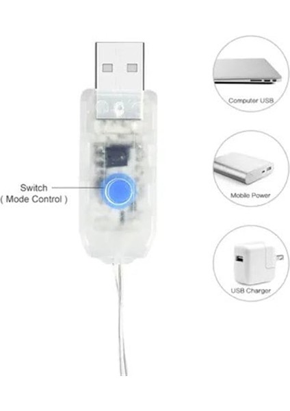 8 Modlu USB Li Kumandalı 5 M Peri LED Rgb