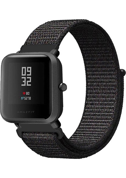 Amazfit Bip ve Bip Lite Akıllı Saat Uyumlu Spor Kumaş Desenli Cırt Cırtlı Kordon Kayış