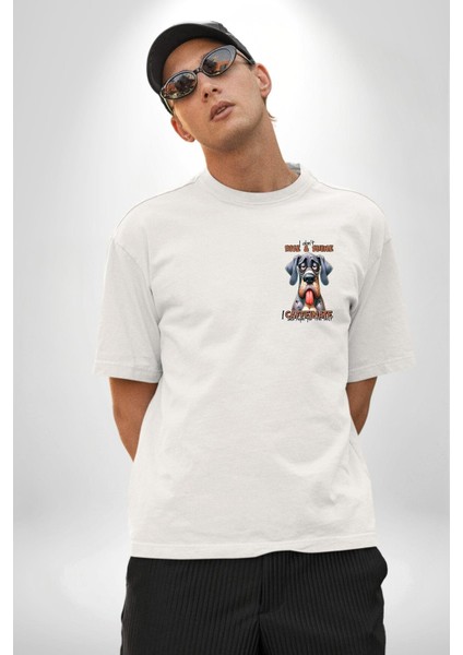 Kahve Içmeden Güne Başlamam Beyaz Oversize Kadın Erkek Ön ve Sırt Baskılı Tişört modelleri