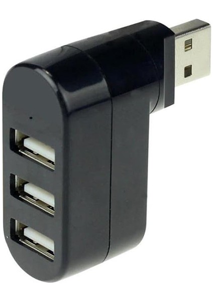 USB 2.0 Çoklu Hub Ayırıcı 3 Port 180 Derece Dönebilir USB Çoğaltıcı Çoklayıcı Bilgisayarlar Için