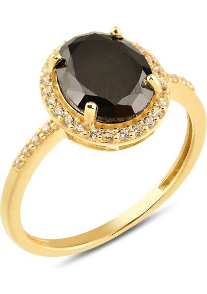 Siyah Oniks Tektaş Altın Yüzük, Doğal Oniks Altın Takı, 14K Altın Nişan Yüzüğü, Doğum Taşı Alyans