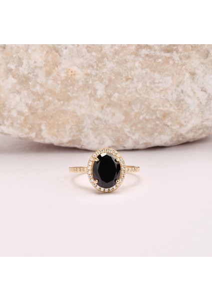 Siyah Oniks Tektaş Altın Yüzük, Doğal Oniks Altın Takı, 14K Altın Nişan Yüzüğü, Doğum Taşı Alyans fiyatları