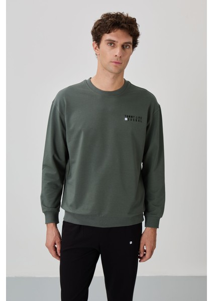Çağla - Siyah Casual O Yaka Lastik Paça Erkek Oversize Eşofman Takımı - 85120
