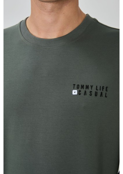 Çağla - Siyah Casual O Yaka Lastik Paça Erkek Oversize Eşofman Takımı - 85120
