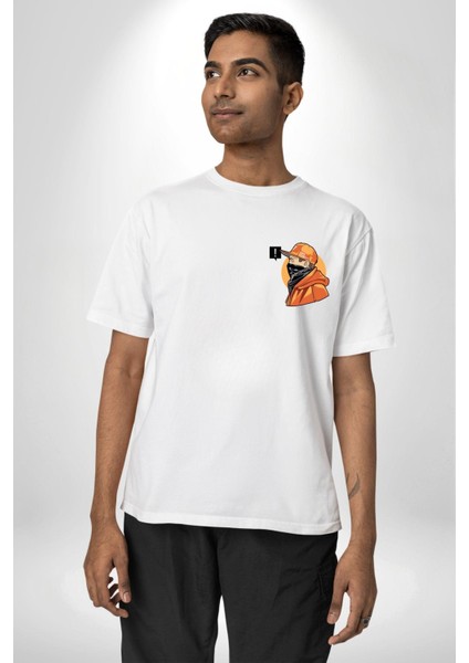 Sokak Tarzı Baskılı Gençler Için Grafik Tasarım Beyaz Oversize Kadın Erkek Ön ve Sırt Baskılı Tişört modelleri