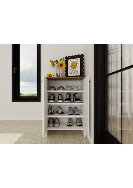 Assos 2 Kapaklı Ayakkabılık / Dolap Amalfi-Beyaz modelleri