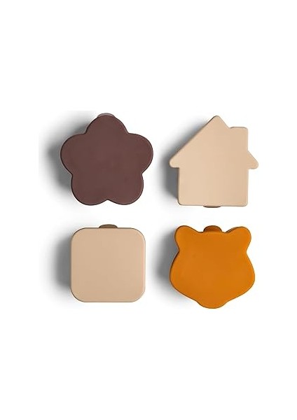 Citron Citron 4'lü Silikon Beslenme Kutusu Düzenleyicileri - Beige/plum/caramel 1060995