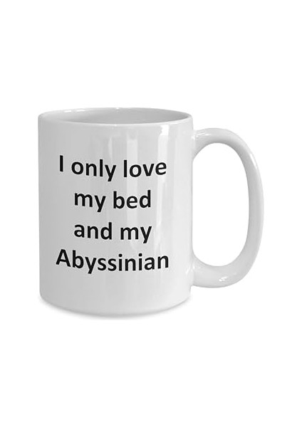 Print Dore Komik Habeş Kupa - Yatağımı Seviyorum ve Habeş Kedisi Kahve Fincanı - Ingilizce Kahve Ku