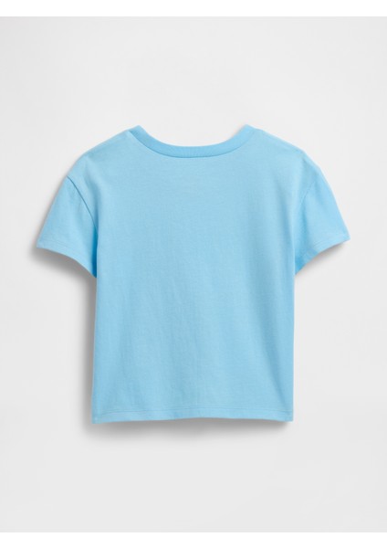 Kız Bebek Açık Mavi Lilo & Stitch Grafik Baskılı T-Shirt modelleri