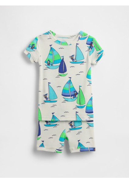 Bebek Beyaz Gap × Disney Bebek ve Yürümeye Başlayan Çocuk Organik Brushed Pamuk Pijama Takımı