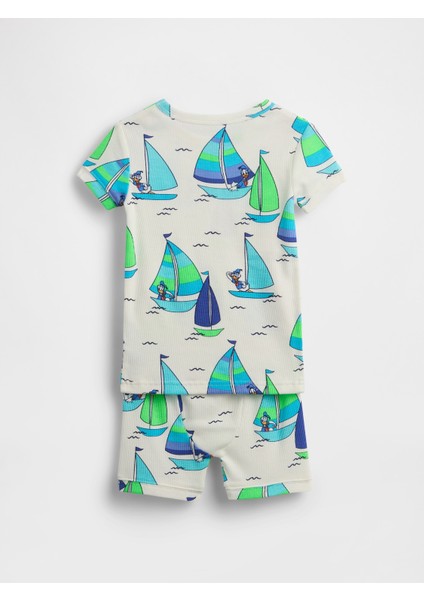 Bebek Beyaz Gap × Disney Bebek ve Yürümeye Başlayan Çocuk Organik Brushed Pamuk Pijama Takımı