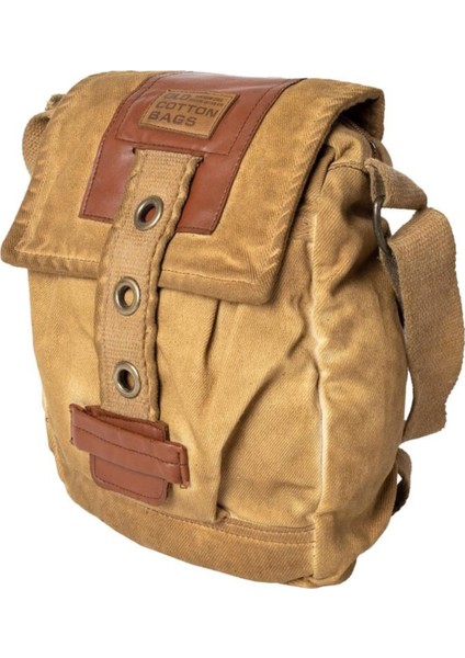 Old Cotton 8127 Yeşil Haki New Living Omuz Postacı Salaş Kanvas Vintage Günlük Vintage Pamuk Kumaş Çanta