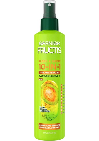 Fructis Sleek & Shine 10 Etki 1 Arada Durulanmayan Saç Spreyi 239ML