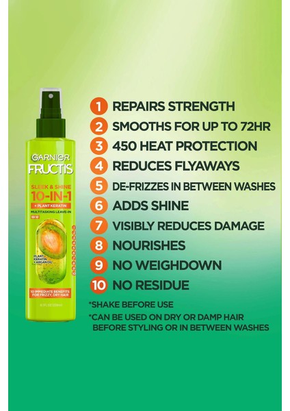 Fructis Sleek & Shine 10 Etki 1 Arada Durulanmayan Saç Spreyi 239ML modelleri