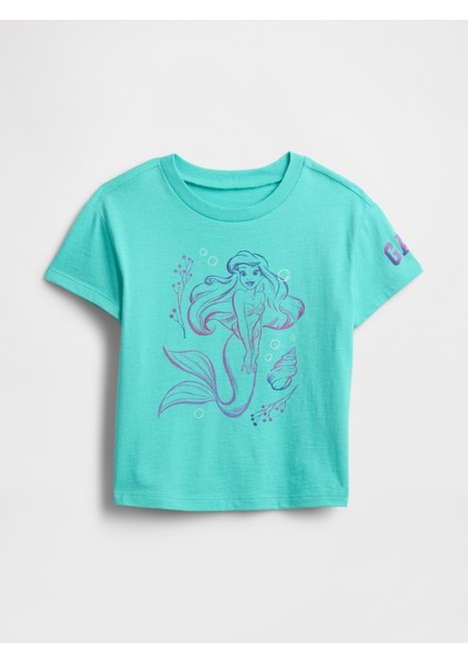 Kız Bebek Mavi Lilo & Stitch Grafik Baskılı T-Shirt