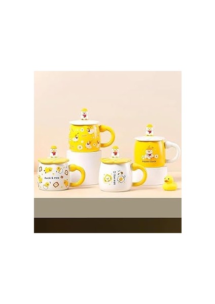 Ördek Figürlü Kapaklı Seramik Kupa