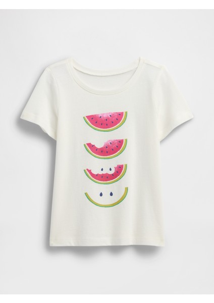 Kız Bebek Beyaz Babygap Grafik T-Shirt