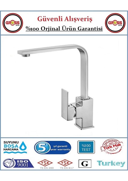 Uzay Neptün Kare Lavabo Bataryası - 40'lık Kartuş - 5 Yıl Garanti - Orjinal Ürün - Krom fiyatları