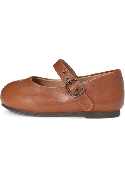 Deri Ayakkabı Geniş Ayaklara Uygun Altın Tokalı Kaymaz Taban