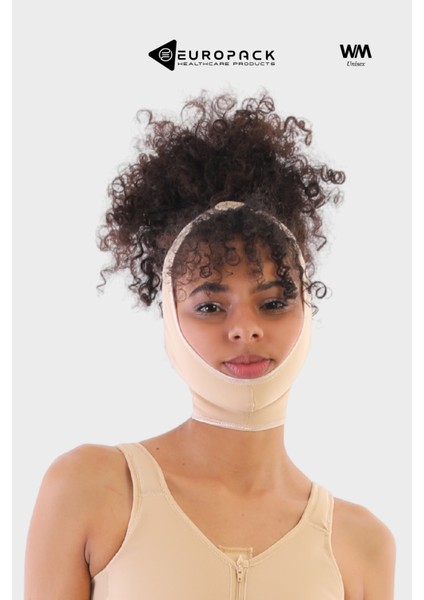 LP-105 Ameliyat Sonrası Yüz, Çene, Boyun Destek Bandajı - Yüz Korsesi - Çift Katlı