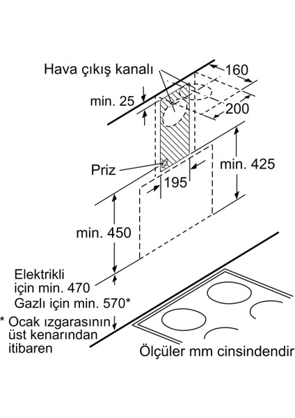 LC65KA670T 60 cm Siyah Cam Davlumbaz