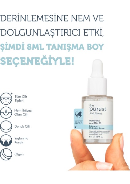 Nemlendirici & Dolgunlaştırıcı Hyaluronik Asit Serum Cilt Bakım Seti: 30 ml Serum + 8 ml Tanışma Boy modelleri