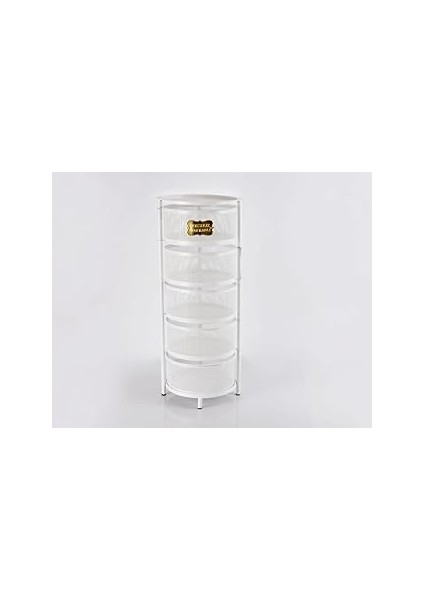 Hafsa Home 5 Katli Açilir Kapanir Paslanmaz Metal Sebzeli̇k (Beyaz)