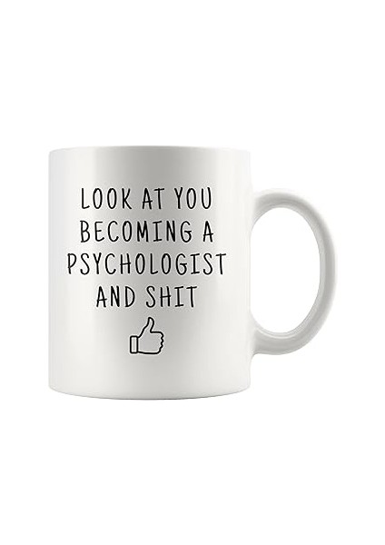 Print Dore Terapist Psikolog Bardağı, Psikolog Kupası, Psikolog Kahve Bardağı, Ingilizce Doğum Günü