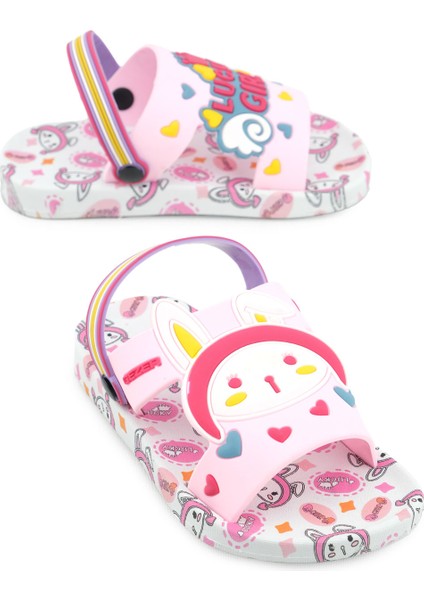 Yazlık Kız Çocuk Islak Zemine Uygun Lucky Girl Günlük Havuz Plaj Terlik-Sandalet