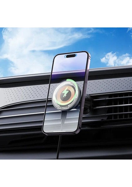 Magsafe ile Uyumlu Mıknatısla Sabitlenen Kablosuz Şarj Destekli Araç Telefon Tutucu - iPhone ile Uyumlu ve Kablosuz Şarj Desteği Olan Telefonlar Için BH211 fırsatları