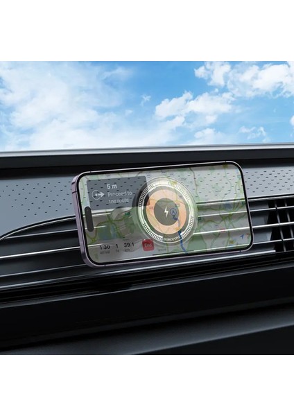 Magsafe ile Uyumlu Mıknatısla Sabitlenen Kablosuz Şarj Destekli Araç Telefon Tutucu - iPhone ile Uyumlu ve Kablosuz Şarj Desteği Olan Telefonlar Için BH211 indirimleri