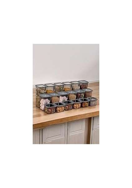 18'li 3 Boy Set Sızdırmaz Kapaklı Erzak Saklama Kabı 6 Adet 650ML - 6 Adet 1300ML - 6