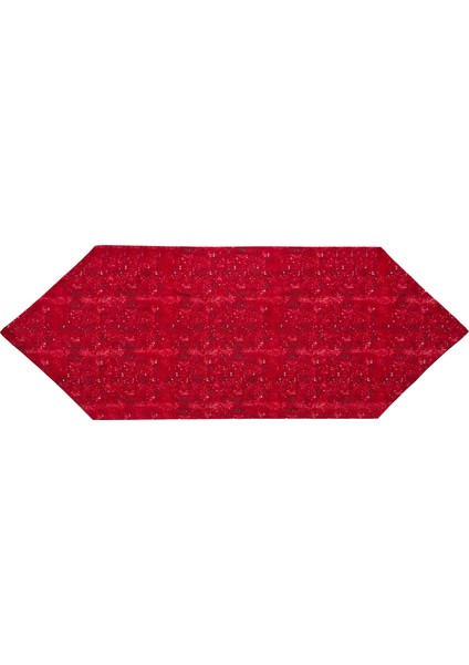 Özel Tasarım Dekoratif Ranforce Pamuklu Kumaş Dekoratif Desenli Kırmızı Üçgen Runner 50X150 fırsatları