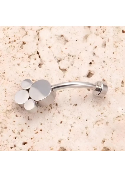 F136 Titanyum Zirkon Taşlı Trinity Detay Göbek Piercing - Taşlı Göbek Piercingi fiyatları