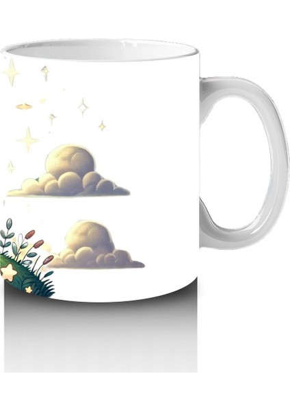 Çocuklara Sütü Sevdiren Yıldız Tutan Pijamalı Ayıcık Desenli Kupa Bardak fırsatları