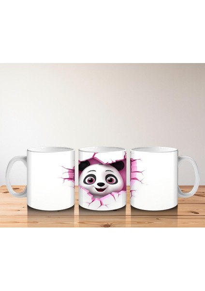 Çocuklara Sütü Sevdiren Kalp Çerçevesinden Bakan Meraklı Panda Kupa Bardak indirimleri