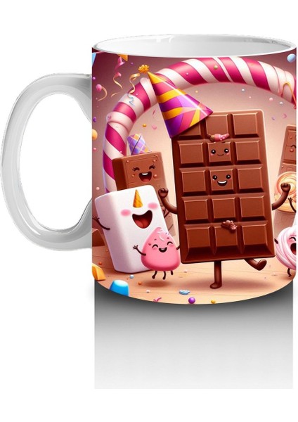 Çocuklara Sütü Sevdiren Çikolata Marshmallow Karnavalı Kupa Bardak