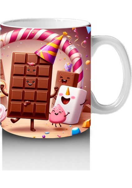 Çocuklara Sütü Sevdiren Çikolata Marshmallow Karnavalı Kupa Bardak