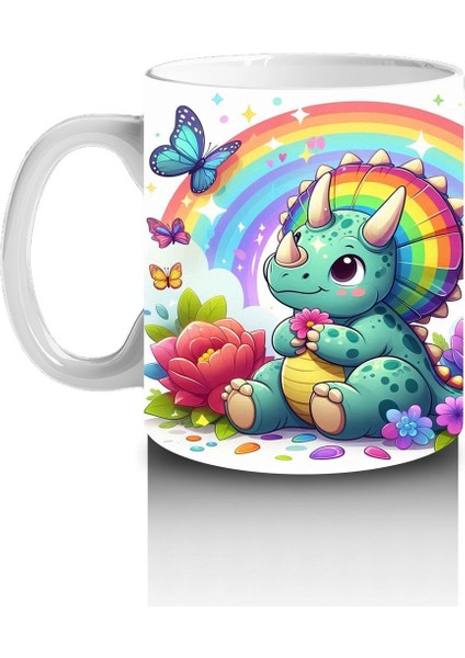 Çocuklara Sütü Sevdiren Gökkuşağı Triceratops Kupa Bardak fiyatları