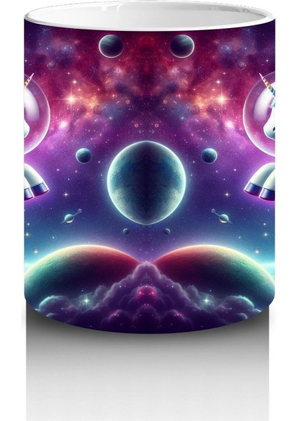 Çocuklara Sütü Sevdiren Astronot Gökkuşağı Unicorn Kupa Bardak modelleri