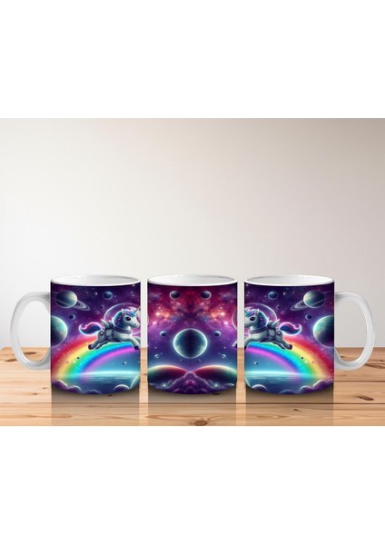 Çocuklara Sütü Sevdiren Astronot Gökkuşağı Unicorn Kupa Bardak indirimleri