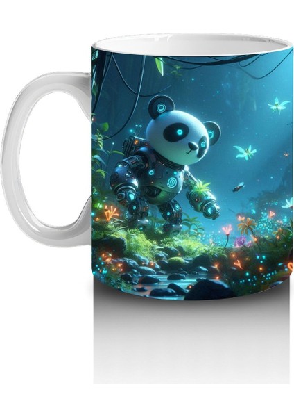 Çocuklara Sütü Sevdiren Işıltılı Orman Panda Dostları Kupa Bardak
