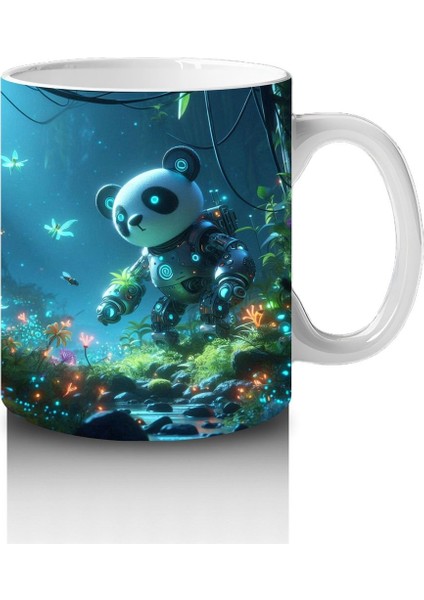 Çocuklara Sütü Sevdiren Işıltılı Orman Panda Dostları Kupa Bardak
